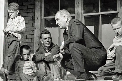 President Lydon B Johnson addressing poverty President Lyndon B Johnson addressing poverty